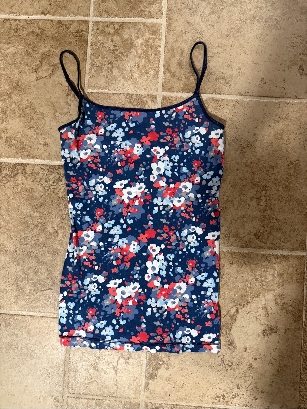 Aeropostale Navy Floral Spaghetti Strap Camisole